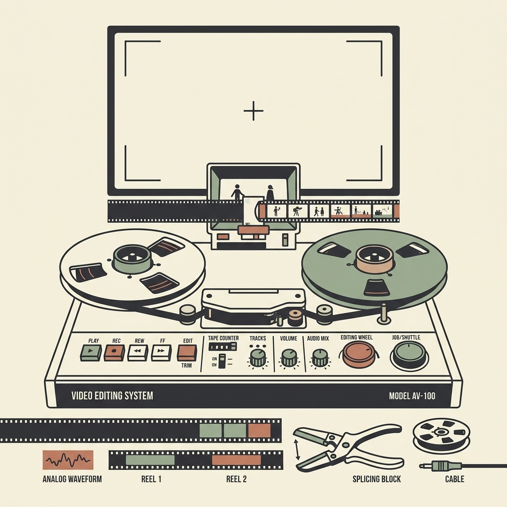 Analog Video Editor Graphic Artwork